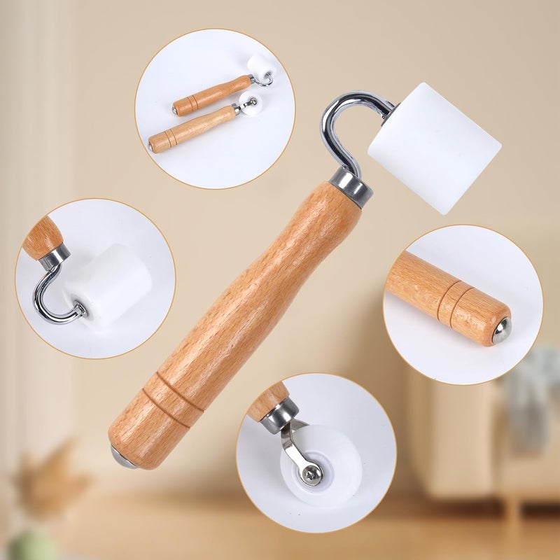 FCHO Wallpaper Smoothing Roller, Rubber seam roller, wheel roller Corner Seam Roller for wallpaper, wood hand wallpaper roller pack of 2 - Image 3